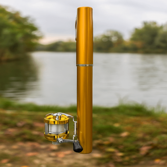 Mini Undiță Telescopică de buzunar portabilă cu mulinetă de pescuit
