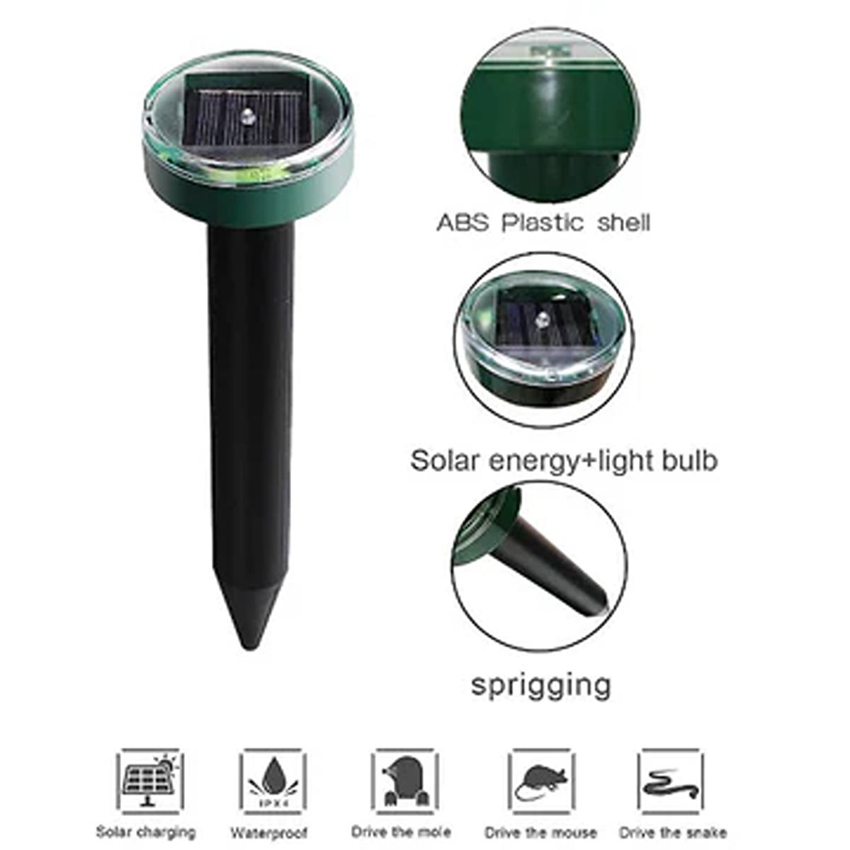 1+1 CADOU Aparat Cu Incarcare Solara Anti Daunatori, Pentru Cartite, Gradina, Cu Tarus, Verde