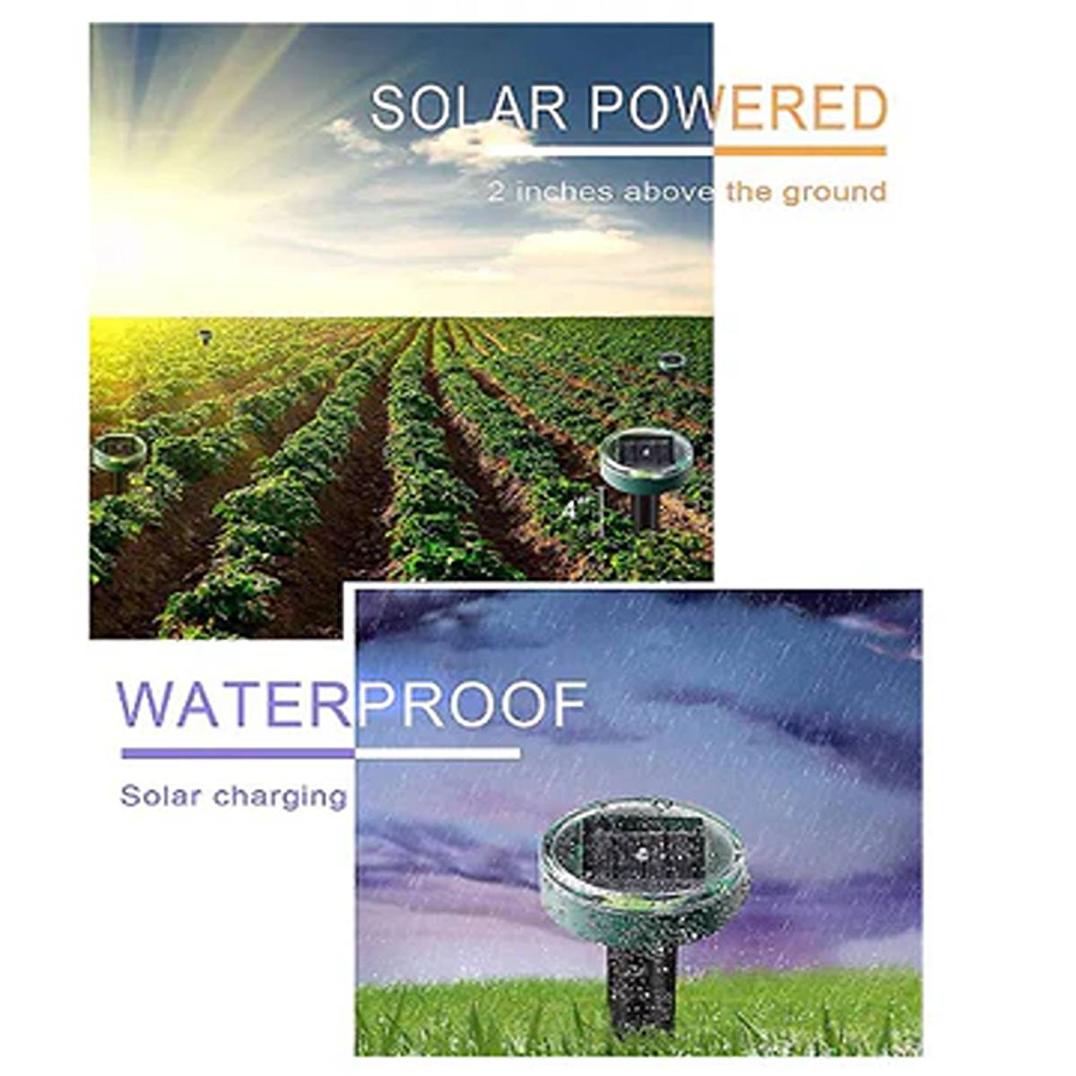 1+1 CADOU Aparat Cu Incarcare Solara Anti Daunatori, Pentru Cartite, Gradina, Cu Tarus, Verde