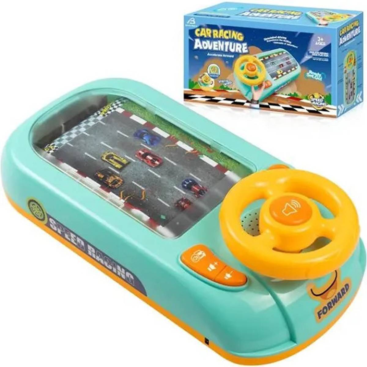 Volan interactiv pentru copii 3+, jucărie educativă și muzicală cu lumini, sunete și 2 viteze, 43x22x13 cm