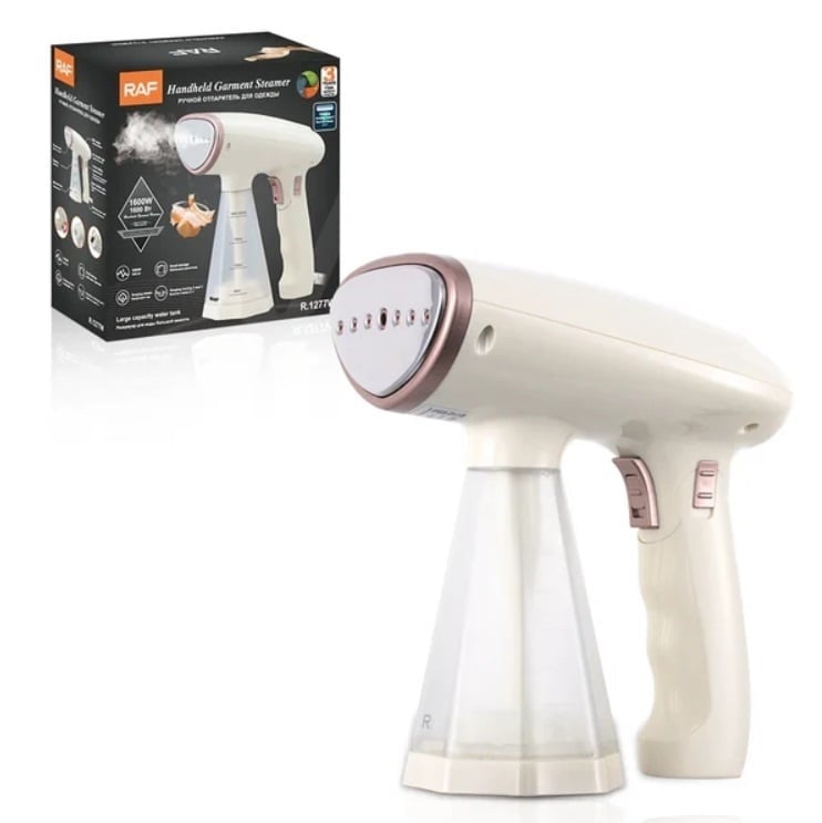 Aparat de calcat cu aburi portabil Raf 1600W 200ml crem