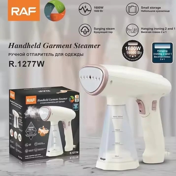 Aparat de calcat cu aburi portabil Raf 1600W 200ml crem