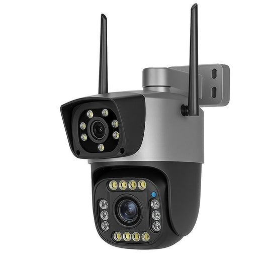 Camera IP Wi-Fi, 8MP, PTZ, Dubla Lente, Zoom Optic, Night Vision, Gri