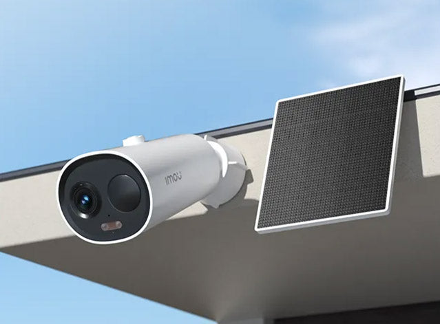 Camera supraveghere exterior WiFi cu panou solar , 5 MP, 2.8 mm,  lumina alba 15 m, 5000 mAh, slot card, microfon si difuzor