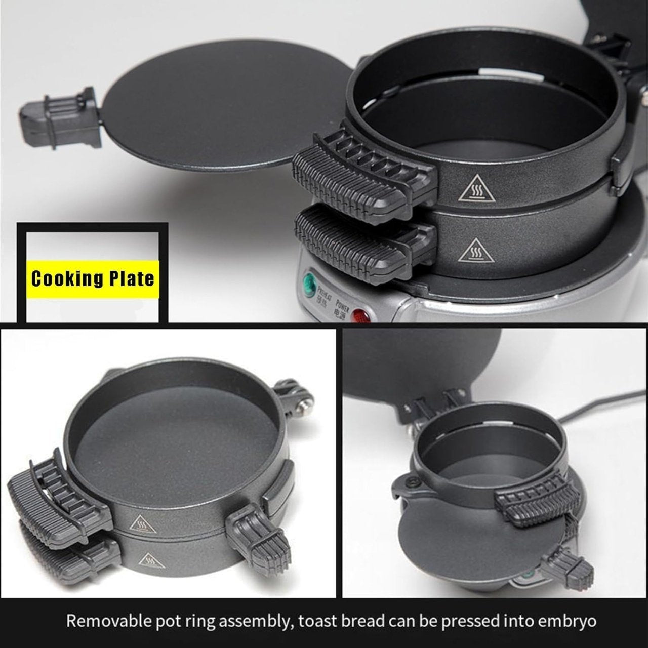 Aparat de facut burgeri sau sandwich-uri RAF 600W, Rosu