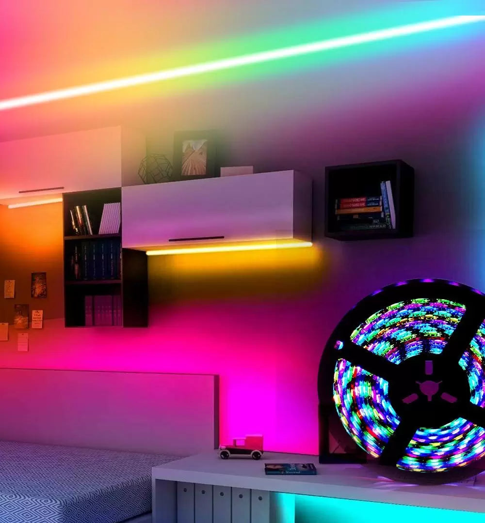 Kit Banda Led RGB 5050 cu USB JRH- Lungime 5M, 155 LED-uri,Telecomanda, pentru TV, PC, Auto, IP65,