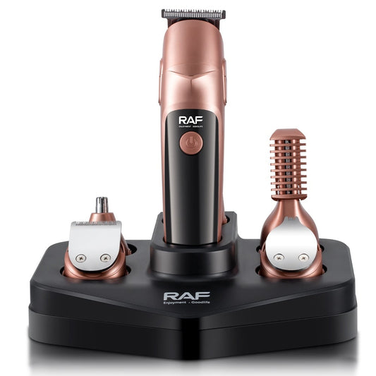 Set profesional de ingrijire barbati Raf, aparat de tuns cu lame din otel, 19 accesorii