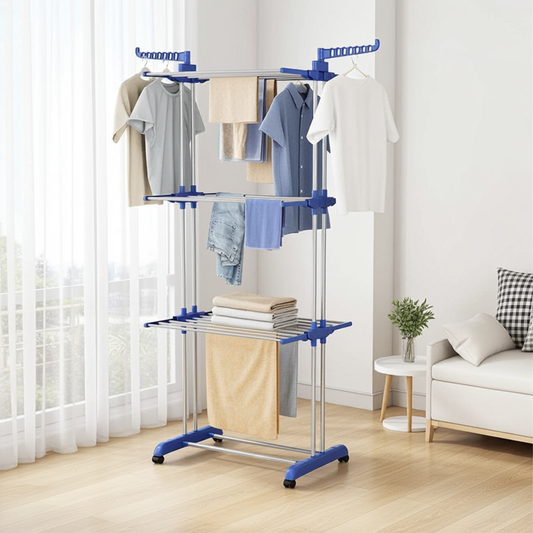 Uscator vertical, mobil si pliabil pentru rufe cu suport umerase, inaltime 173cm