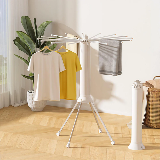 Uscător de Rufe tip Trepied, Pliabil și Compact, cu 16 Brațe Rotative, pentru Interior și Exterior, 125 cm