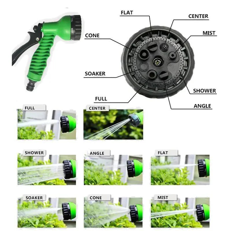 FURTUN EXTENSIBIL DE GRADINA, 60/40/30/22.5/15M CU PISTOL DE UDAT GRADINA