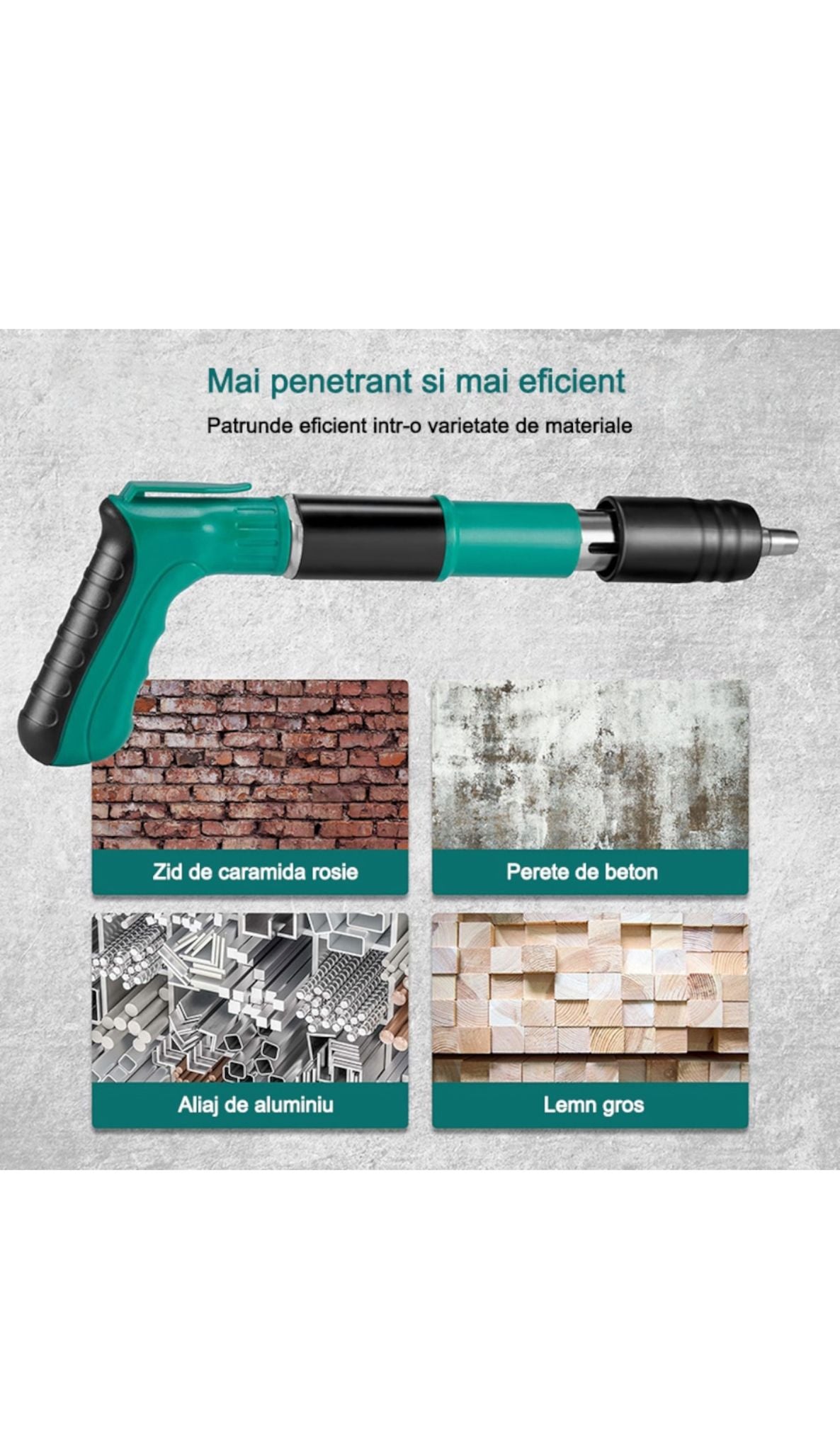 Pistol de cuie manual, 5 viteze, 50 cuie incluse