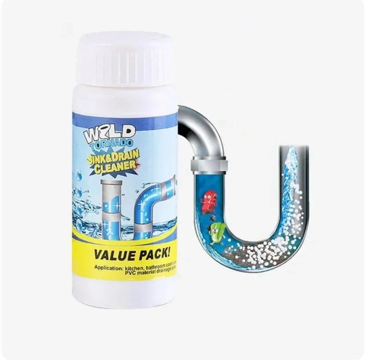 Set 5 Bucati recipiente cu granule 100g pentru desfundat scurgeri – puternic și practic..