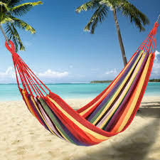 Hamac multicolor din bumbac cu husa de transport