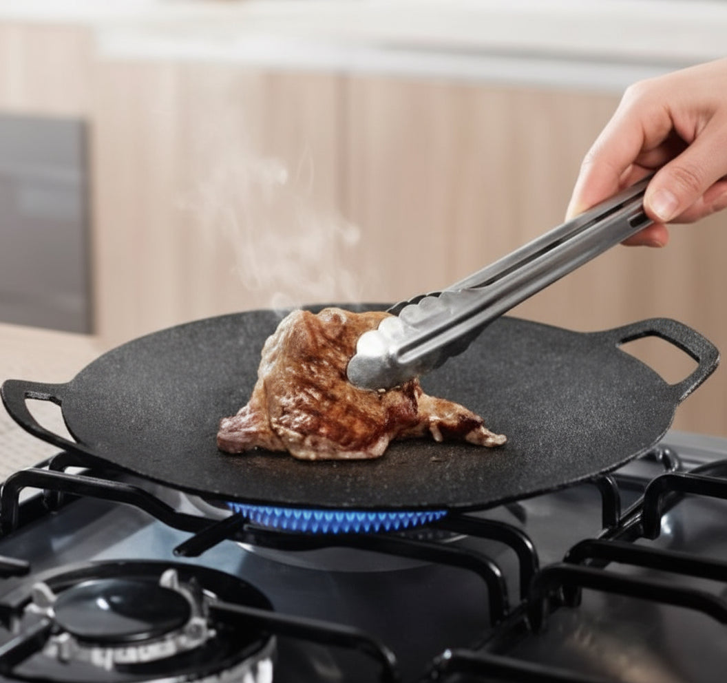 Plită Rotundă Coreeană , pentru grătar, diametru 36 cm, negru