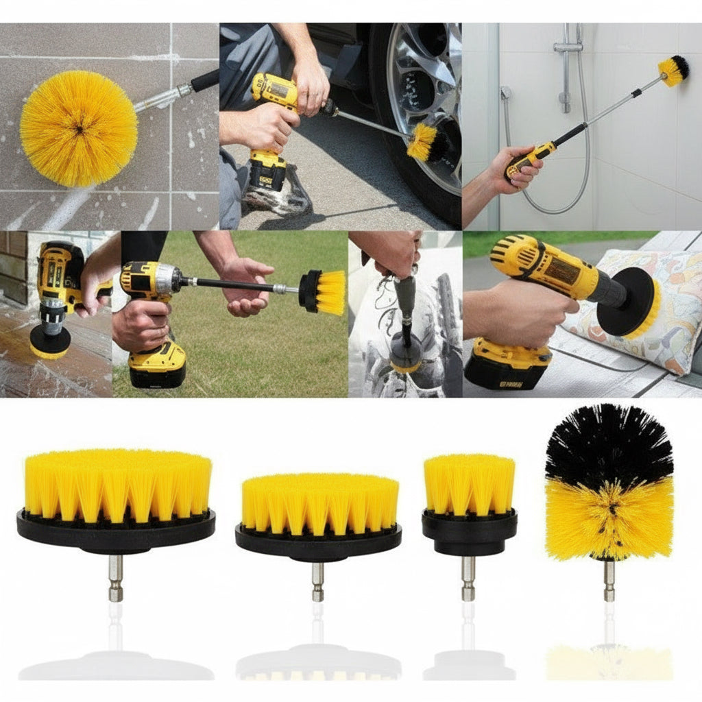 Set 3 Perii Curatare Cu Adaptor Pentru Bormasina/Autofiletanta.