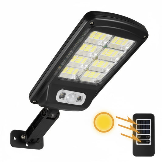 Lampa LED Solară COB 160 LED-uri cu Senzor de Mișcare, Autonomie 12-14 ore, IP65.