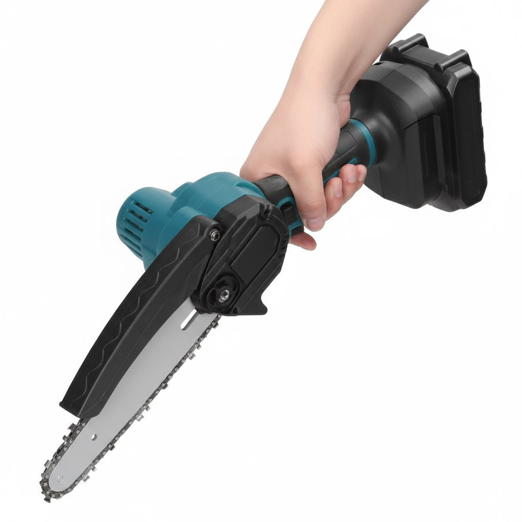 Mini fierastrau electric fara fir, cu lant 6 inch si 2 acumulatori 2000mah, 24V.