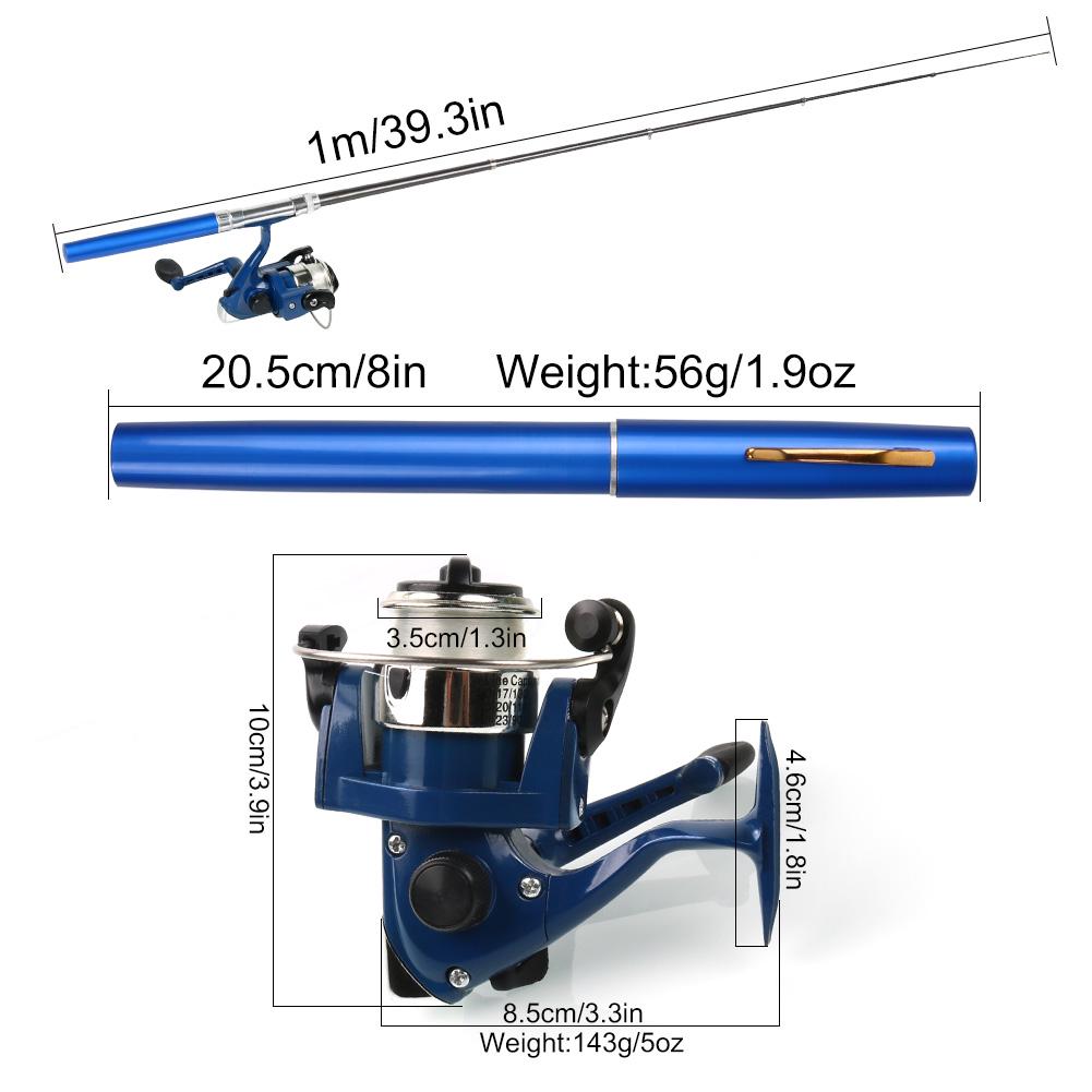 Mini Undiță Telescopică de buzunar portabilă cu mulinetă de pescuit