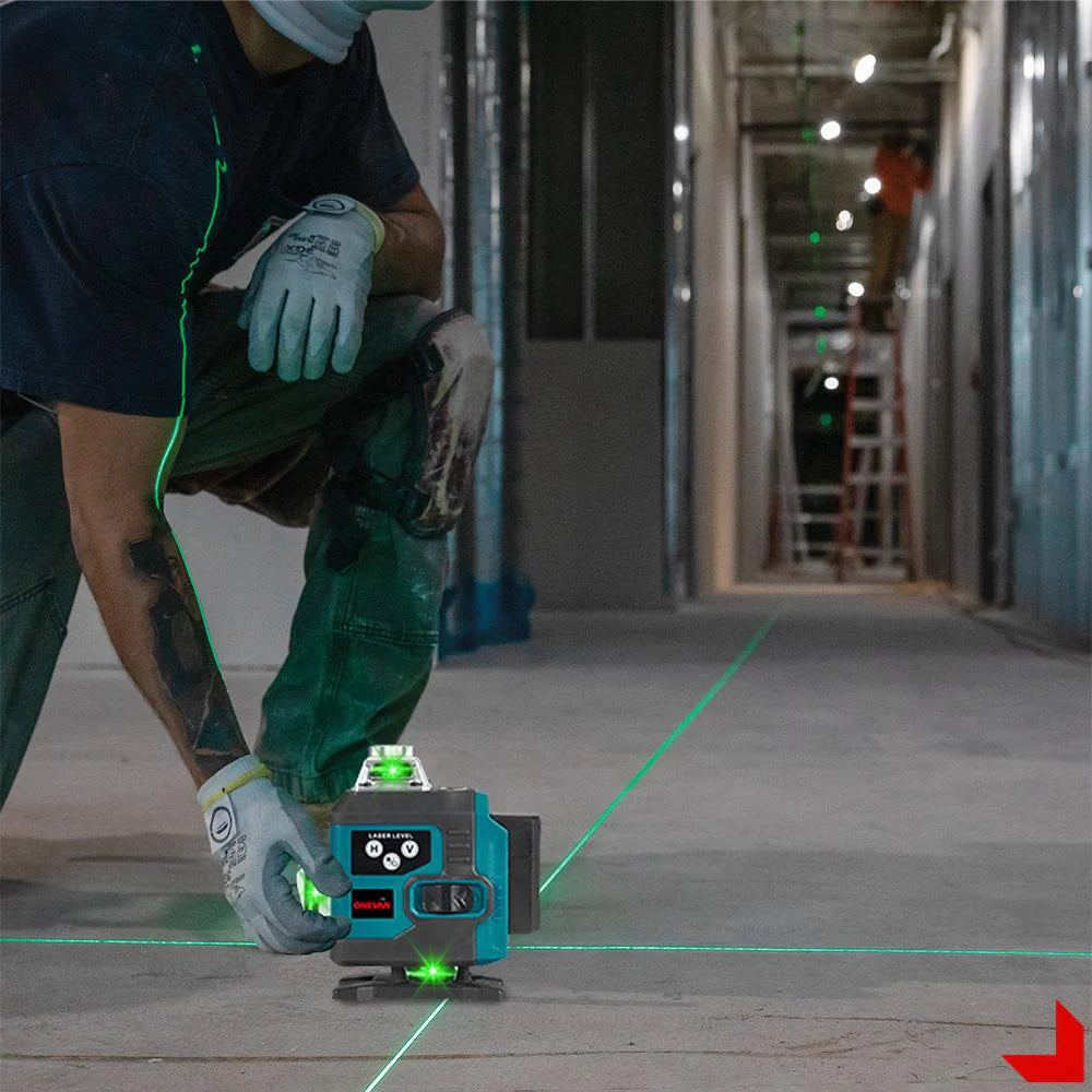 Nivela laser 4D cu 16 linii, autonivelare, telecomandă, lumina verde, platformă de ridicare, Trepied.