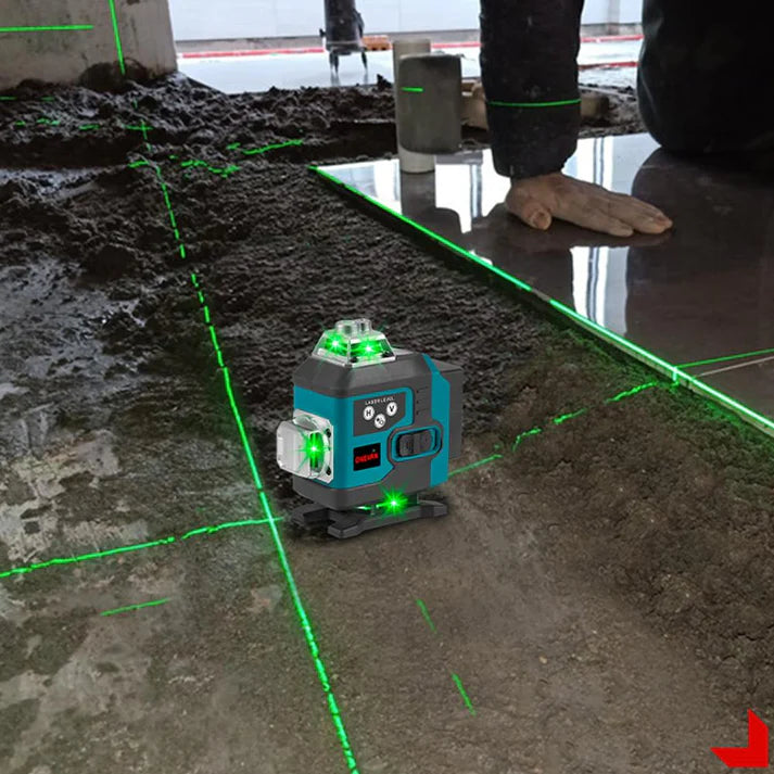 Nivela laser 4D cu 16 linii, autonivelare, telecomandă, lumina verde, platformă de ridicare, Trepied.
