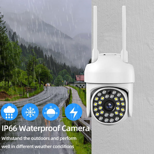Pachet x 4 Camere Wifi de Exterior  + x4 Card 32 GB, Vizualizare Live pe Telefon, Night Vision, Senzor de Miscare.