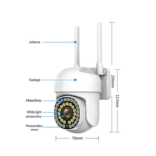 Pachet x2 Camere Wifi de Exterior  + x2 Card 32 GB, Vizualizare Live pe Telefon, Night Vision, Senzor de Miscare