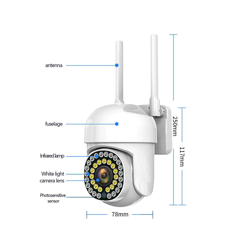 Pachet  x3 Camere Wifi de Exterior  + x3 Card 32 GB, Vizualizare Live pe Telefon, Night Vision, Senzor de Miscare.