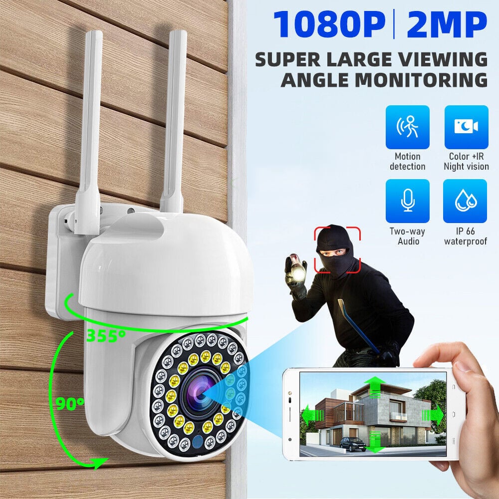 Camera Wifi de Exterior  + Card 32 GB, Vizualizare Live pe Telefon, Night Vision, Senzor de Miscare.