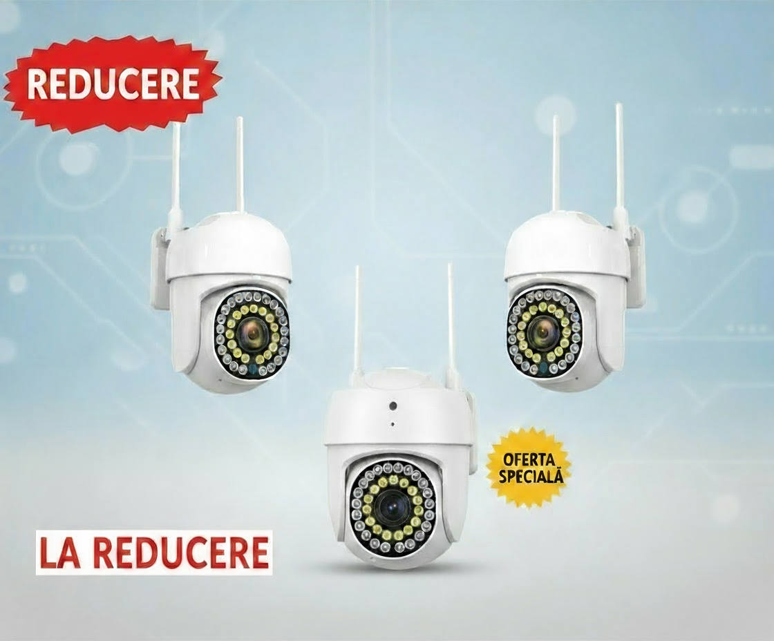 Pachet  x3 Camere Wifi de Exterior  , Vizualizare Live pe Telefon, Night Vision, Senzor de Miscare