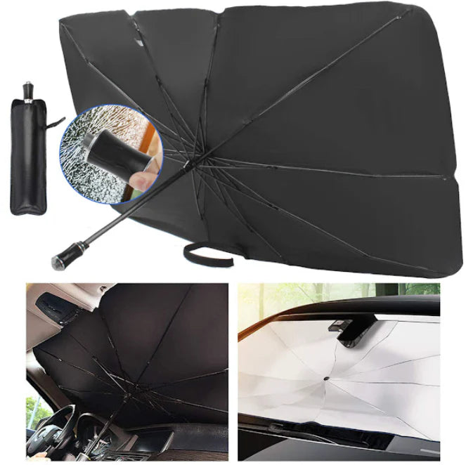 Parasolar Pliabil Tip Umbrela Pentru Parbrizul Masinii 79 X 130 Cm