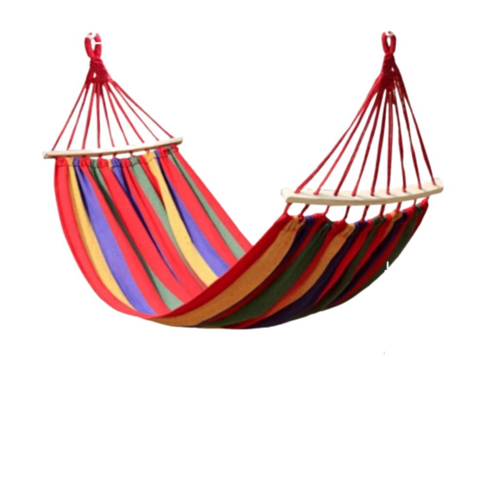 Hamac multicolor din bumbac cu husa de transport