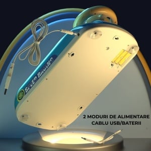 Volan interactiv pentru copii 3+, jucărie educativă și muzicală cu lumini, sunete și 2 viteze, 43x22x13 cm