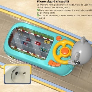 Volan interactiv pentru copii 3+, jucărie educativă și muzicală cu lumini, sunete și 2 viteze, 43x22x13 cm