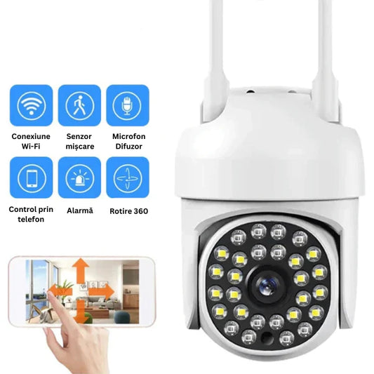 Set 2 Camere Smart IP 360 WI-FI, Full Color + 2 Carduri Memorie 32GB Incluse
