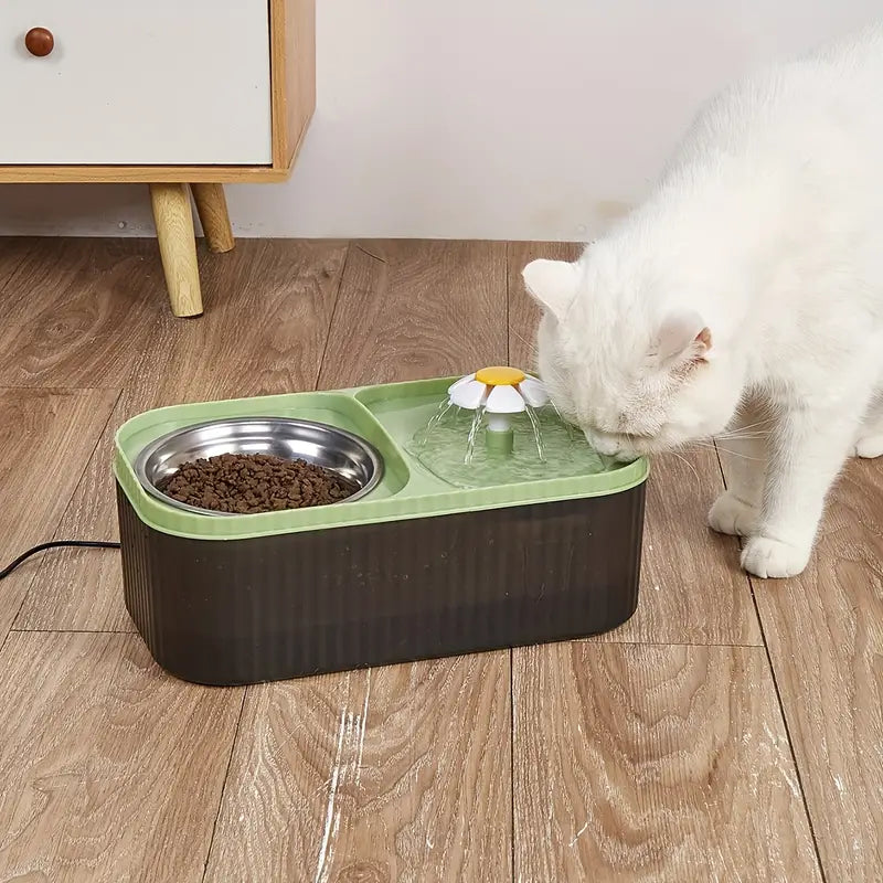 Dozator Hrana Animale De Companie Pisici Si Catei 2 In 1, 31.5 X 7.5 X 12.5 Cm, Turcoaz/Maro