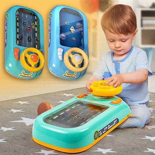 Volan interactiv pentru copii 3+, jucărie educativă și muzicală cu lumini, sunete și 2 viteze, 43x22x13 cm