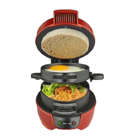 Aparat de facut burgeri sau sandwich-uri RAF 600W, Rosu