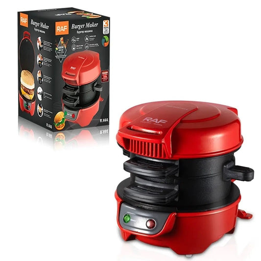 Aparat de facut burgeri sau sandwich-uri RAF 600W, Rosu