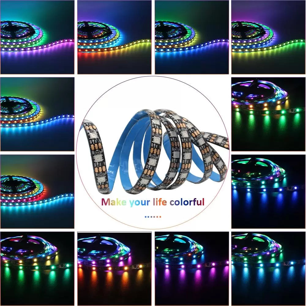 Kit Banda Led RGB 5050 cu USB JRH- Lungime 5M, 155 LED-uri,Telecomanda, pentru TV, PC, Auto, IP65,