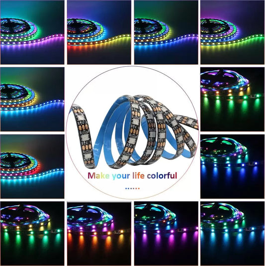 Kit Banda Led RGB 5050 cu USB JRH- Lungime 5M, 155 LED-uri,Telecomanda, pentru TV, PC, Auto, IP65,