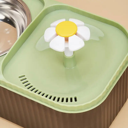 Dozator Hrana Animale De Companie Pisici Si Catei 2 In 1, 31.5 X 7.5 X 12.5 Cm, Turcoaz/Maro