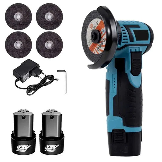 Mini Polizor Unghiular Electric cu 2 Acumulator,Flex Portabil, 12V, Disc 76MM