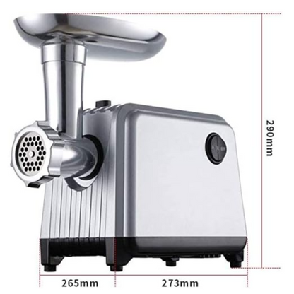 Mașină de tocat carne profesională MGD 2000W, 3 site inox, funcție reverse și accesorii incluse..
