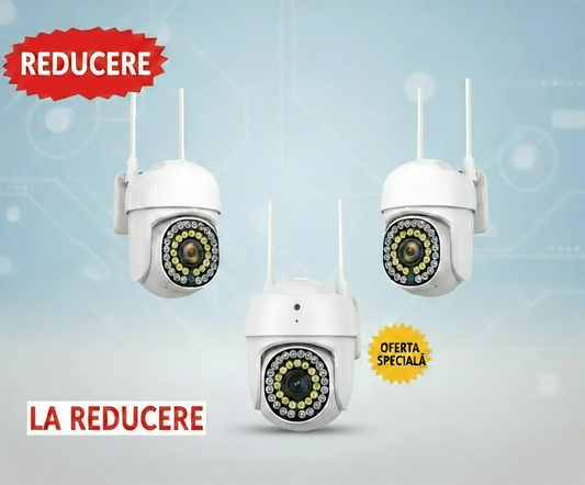 Pachet  x3 Camere Wifi de Exterior  , Vizualizare Live pe Telefon, Night Vision, Senzor de Miscare