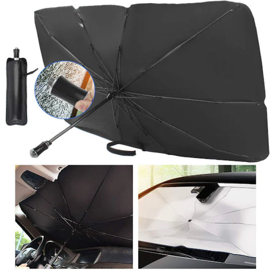 Parasolar Pliabil Tip Umbrela Pentru Parbrizul Masinii 79 X 130 Cm