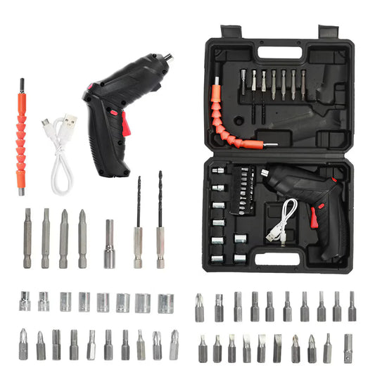 Set 48 Surubelnite Electrice Wireless, MorFansi, 3.6V/50W, Reincarcabile, Cu Cutie Depozitare Si Cablu De Incarcare USB, Negru