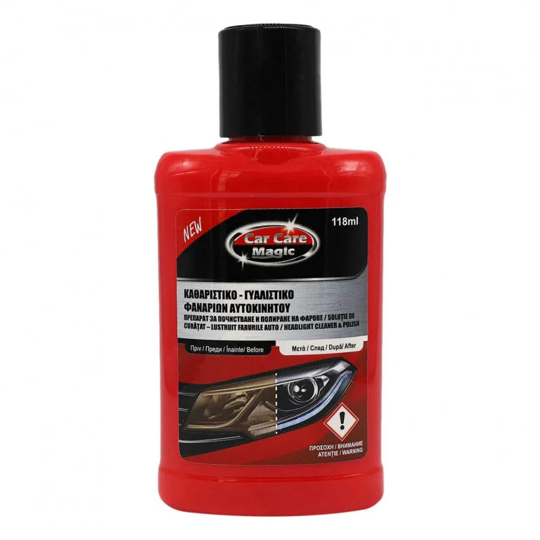 Solutie De Curatat Si Lustruit Faruri 118 Ml Car Care Magic