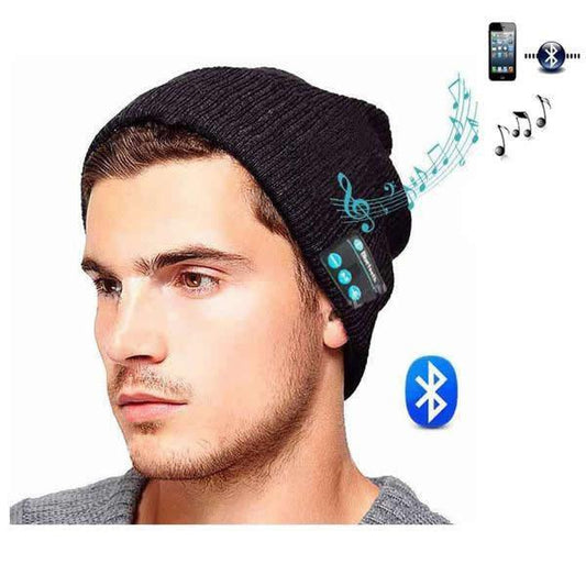 Caciula Cu Bluetooth. Handsfree Si Microfon, Unisex, Negru